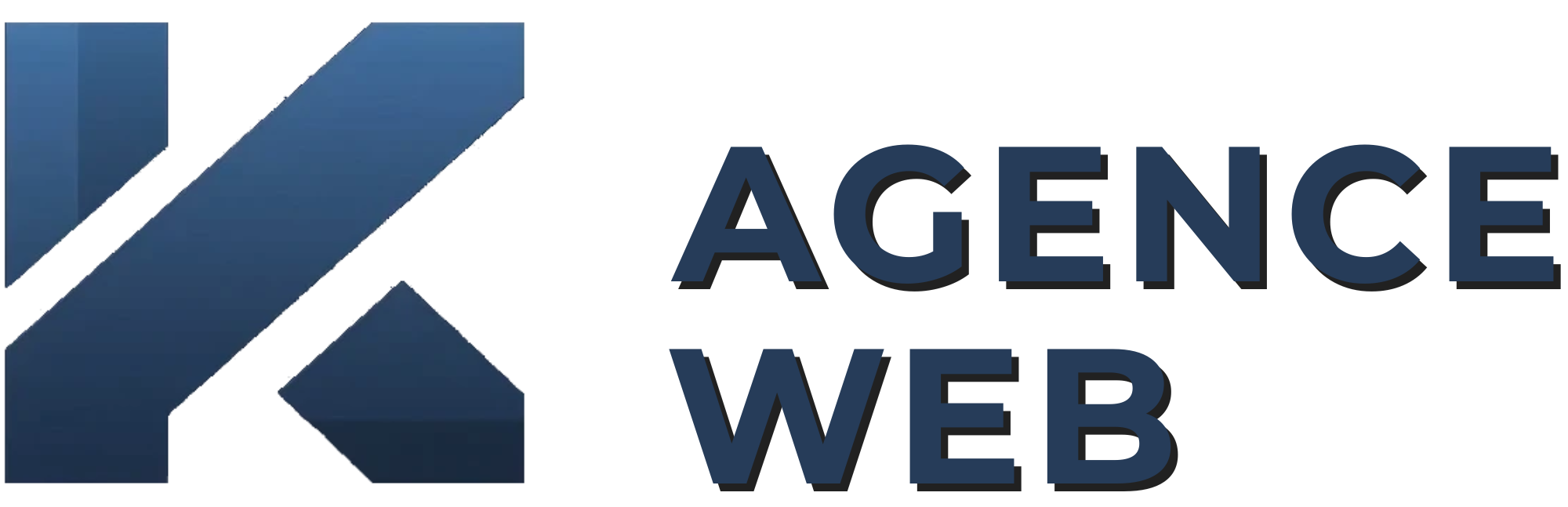 K Agence Web - Logo Horizontal Azul Sombra